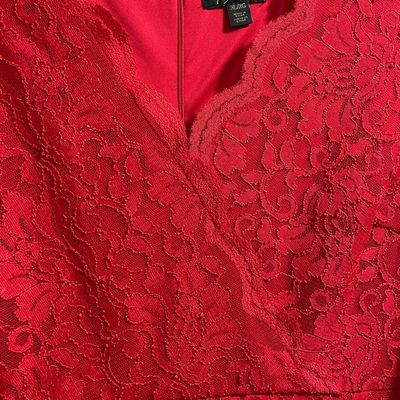 Fancy lace dress in RED! The dress fits very nicely with a 3/4 length sleeve. - Picture 3 of 7